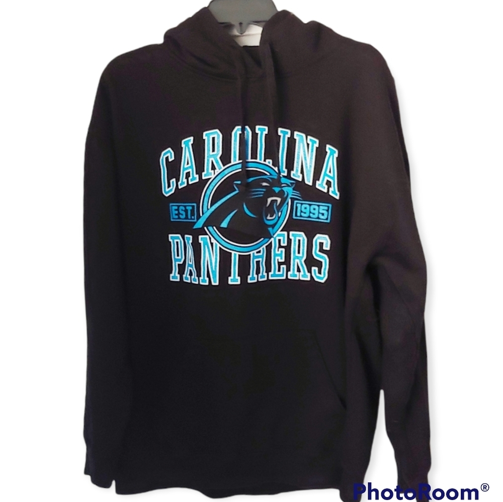 Carolina Panthers size xlarge black & blue hoodie logo sweatshirt